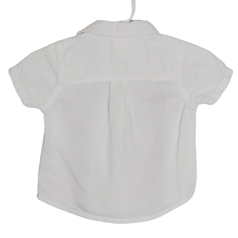 K1097 * Gymboree Boys Button Down Shirt White Size 0/3M